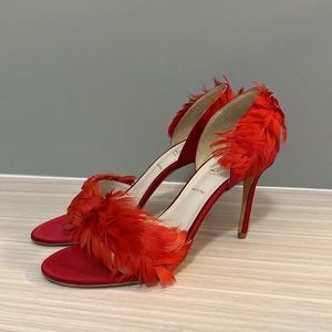 New BHLDN x Something Bleu Hammond Heels size 8.5 in Lipstick Satin